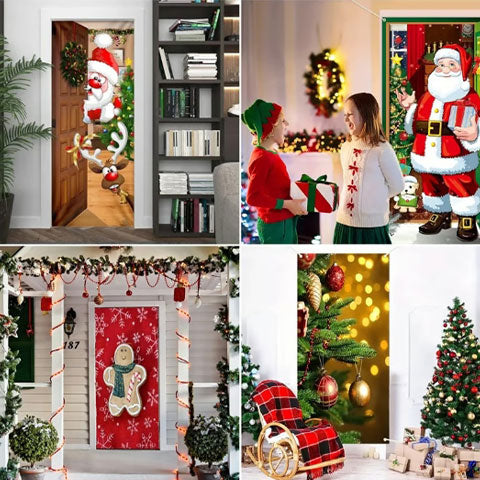 Christmas decoration door cover