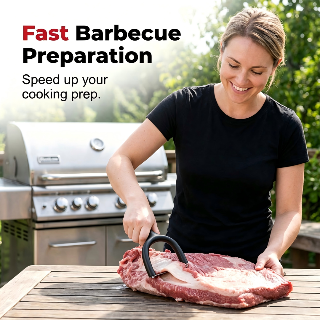 Portable meat defatting tool