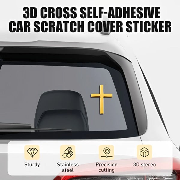 ✝️ 3D Cross Metal Jesus Christ Cross Badge Sticker✨Car Anti-Scratch Sticker