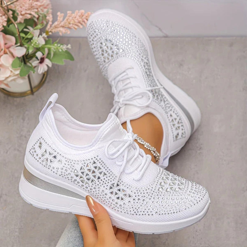 Rhinestone Women's Breathable Corrective Sports Shoes