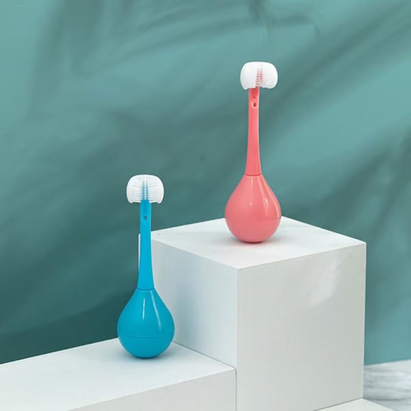 Three-sided tumbler children's toothbrush