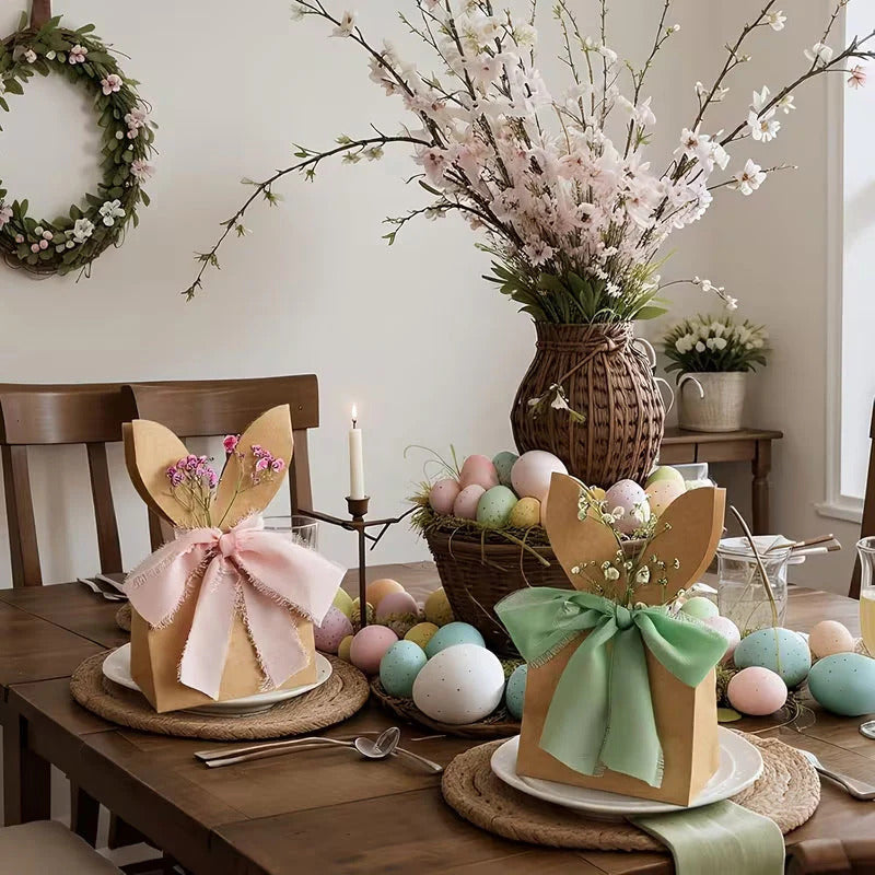 Cute Easter bunny ear pattern tote bag