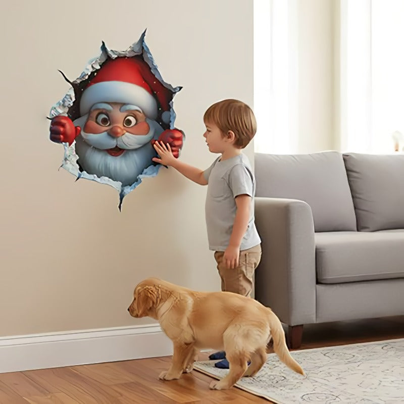 3D Cute Santa Claus Wall Stickers