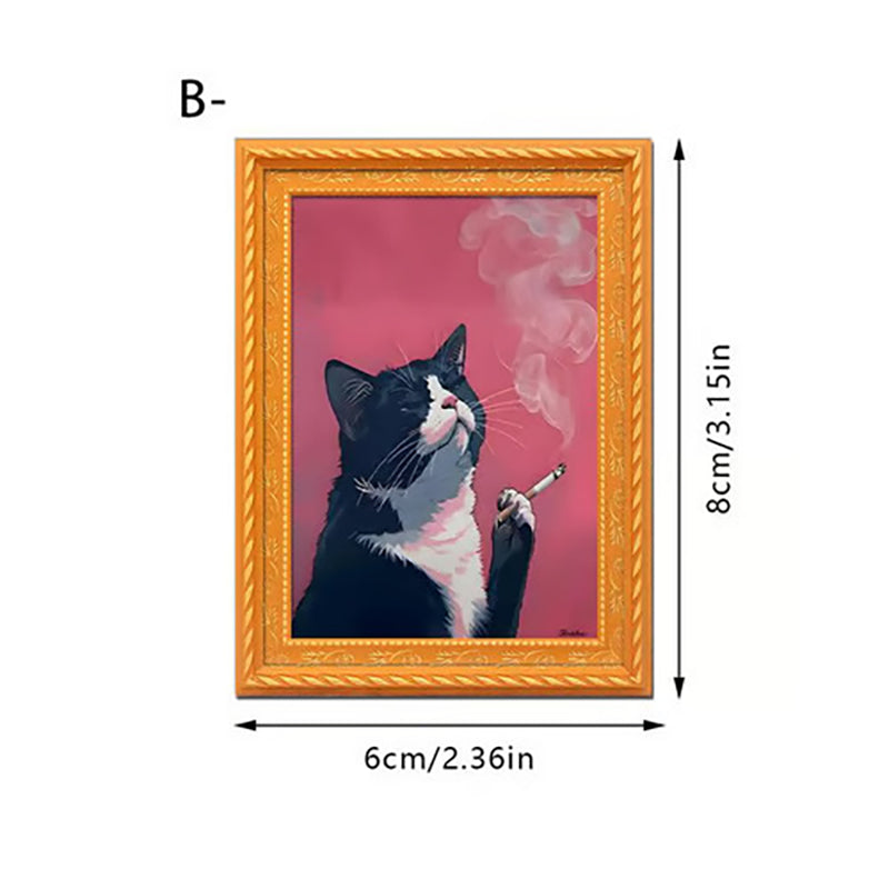 Fun Cat Fridge Magnets – Vintage Art Frame Style(Set of 4)