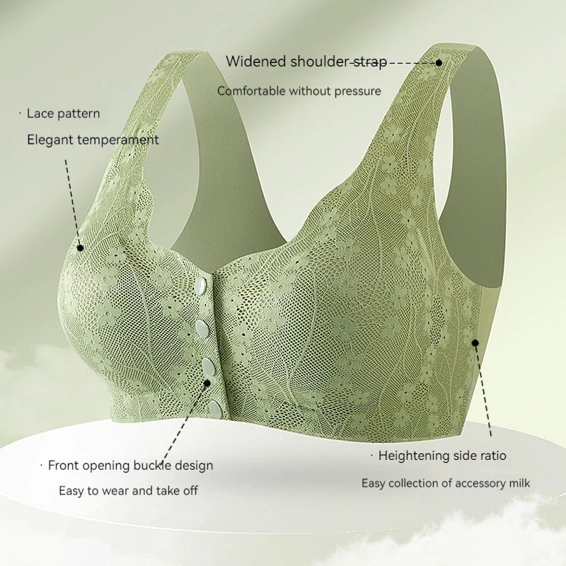 Comfortable and practical bra with a button placket at the front