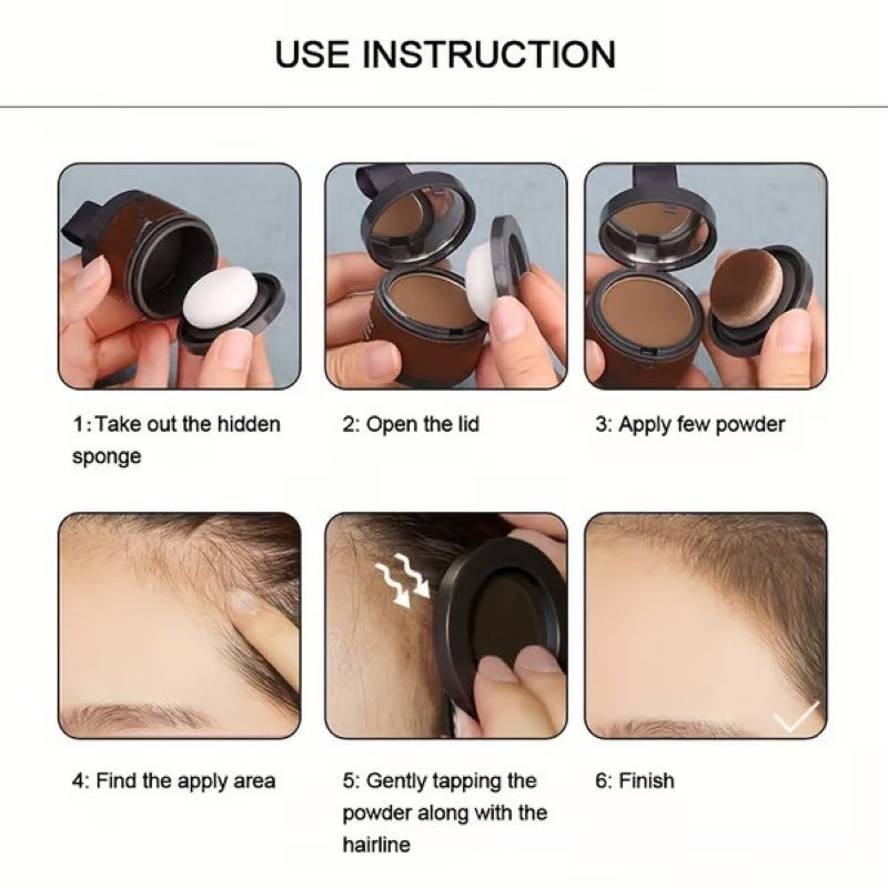 Hairline Powder Instantly Covers Hair Loss, Root Touch-Up Hair Powder