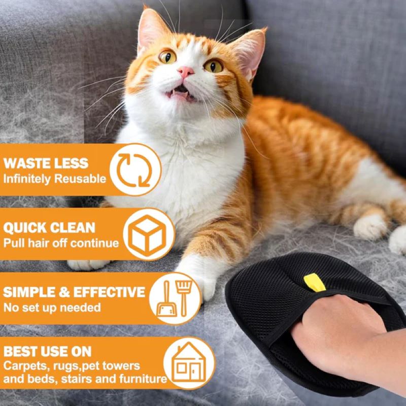 Pet static hair removal gloves