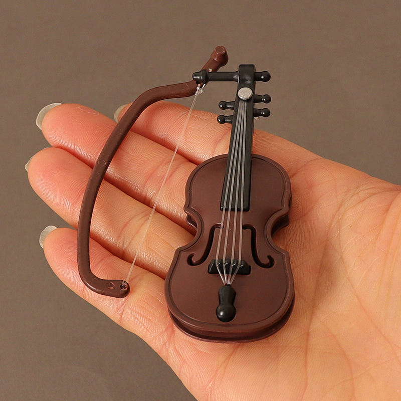 Mini Wooden Violin with Bow-Cute Decorative Piece