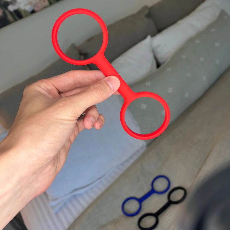 Flirting rubber handcuffs