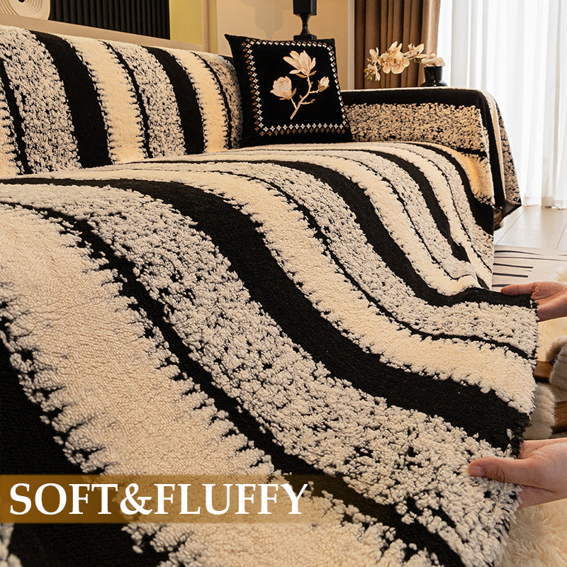 Soft, non-slip plush sofa cover – for maximum comfort 🐑🔒