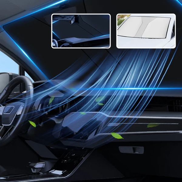 Foldable car windshield sunshade