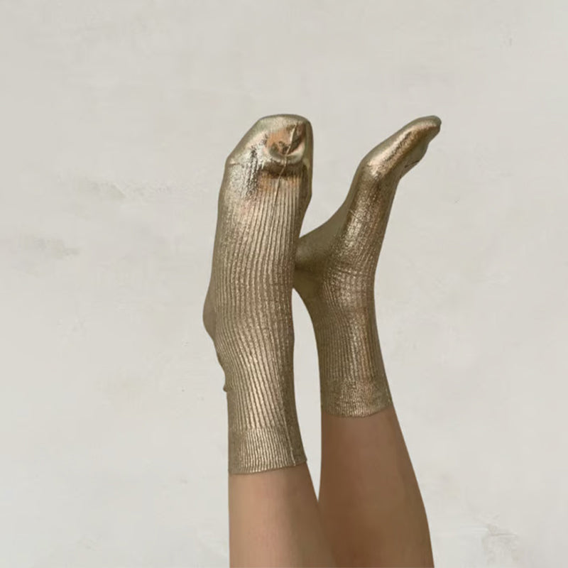 Metallic silk stockings