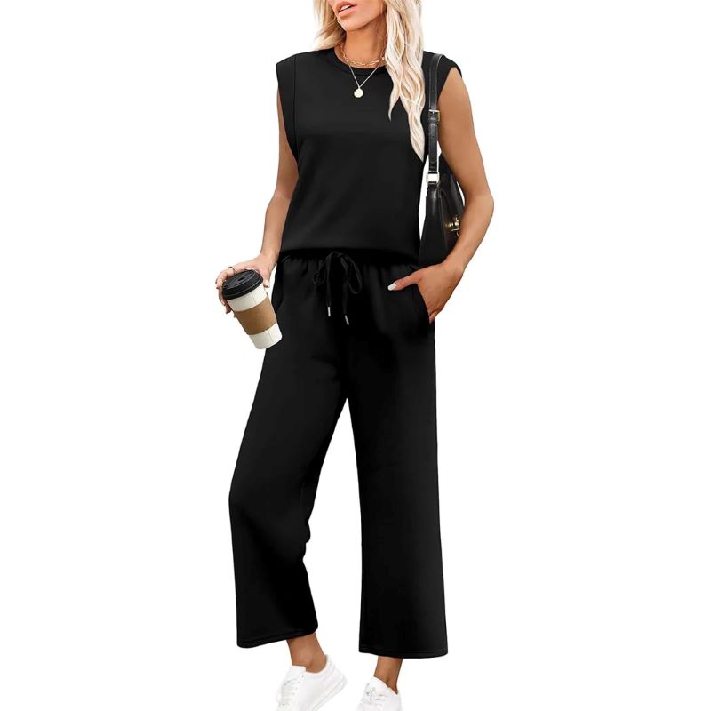 Women's Sleeveless Top & Wide-Leg Pants 2-Piece Set