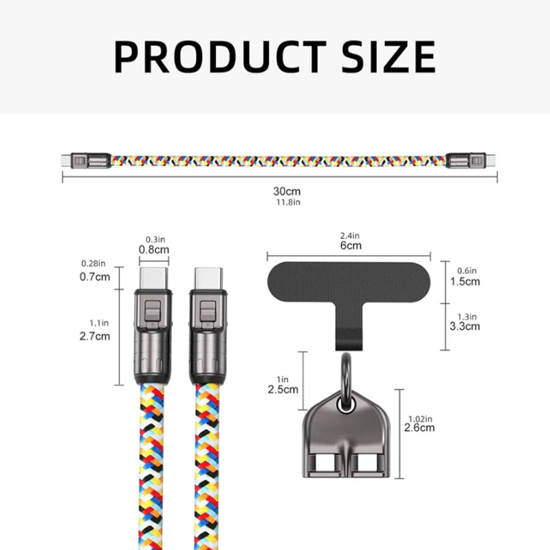 Two-in-one fast charging data cable mobile phone lanyard