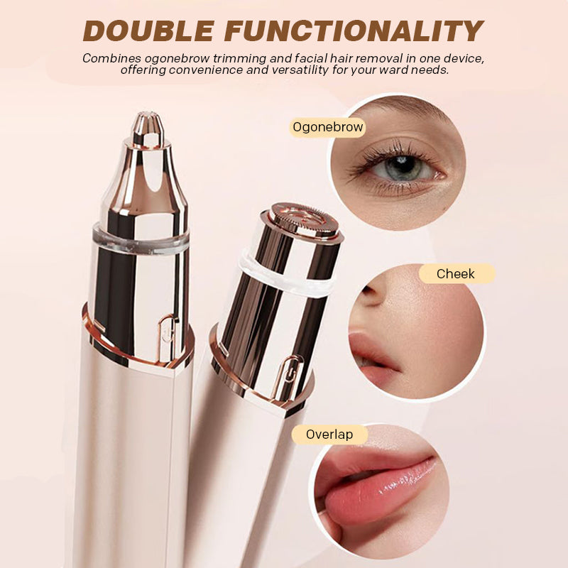2 In 1 Portable Lipstick Shaped Eyebrow Trimmer