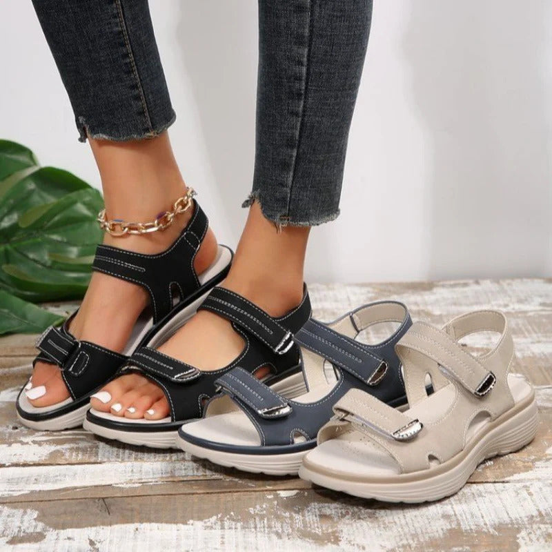 Women's Wedge Sandals with Velcro Strap