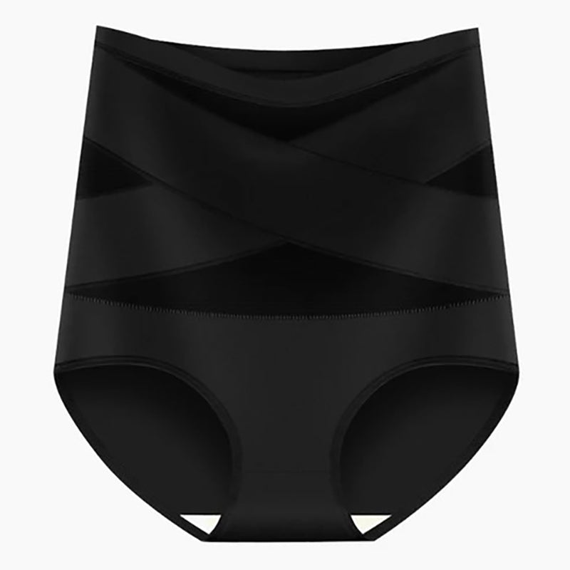 Plus-size high-waisted cross-over shaping underwear