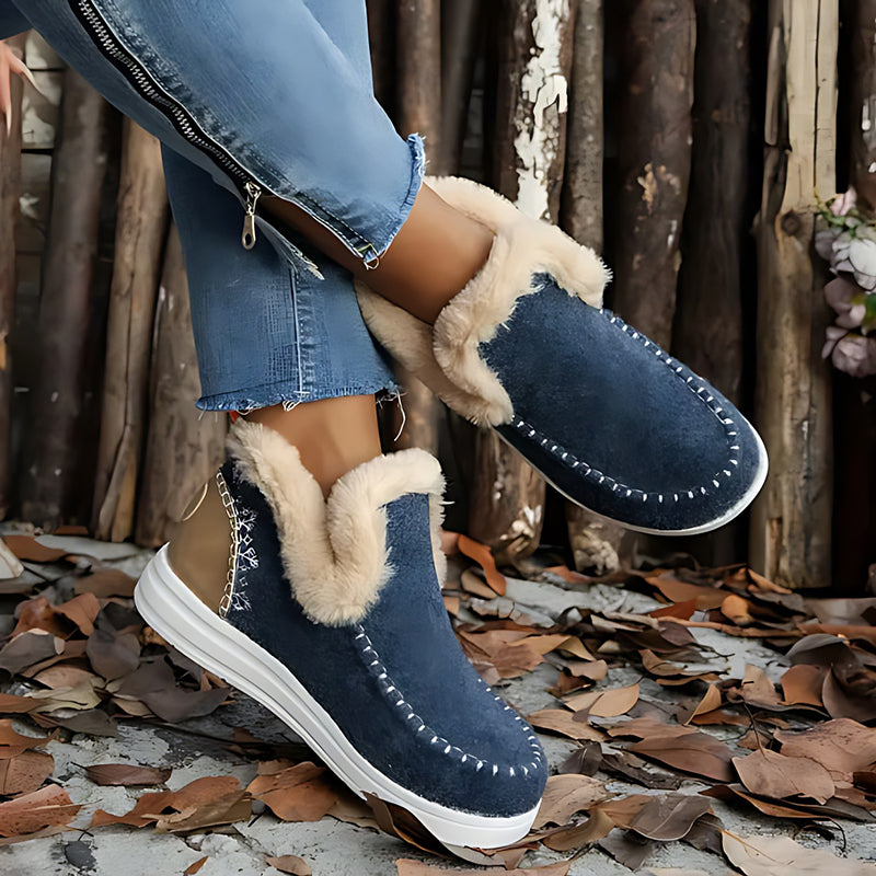 Thick velvet slip-on snow boots