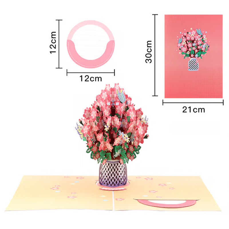3D pop-up flower greeting cards that never fade