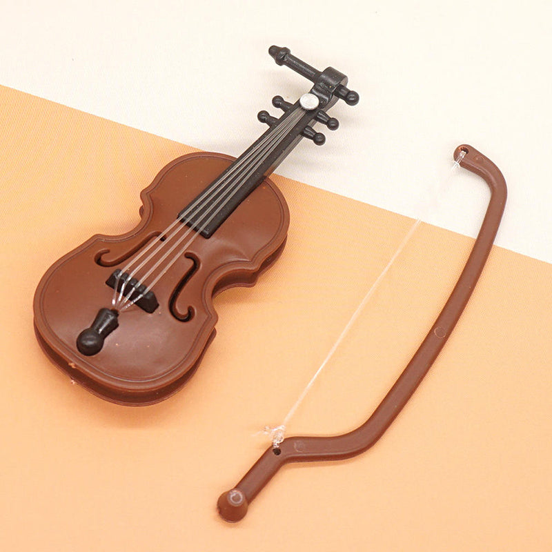 Mini Wooden Violin with Bow-Cute Decorative Piece