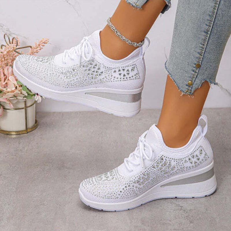Rhinestone Women's Breathable Corrective Sports Shoes