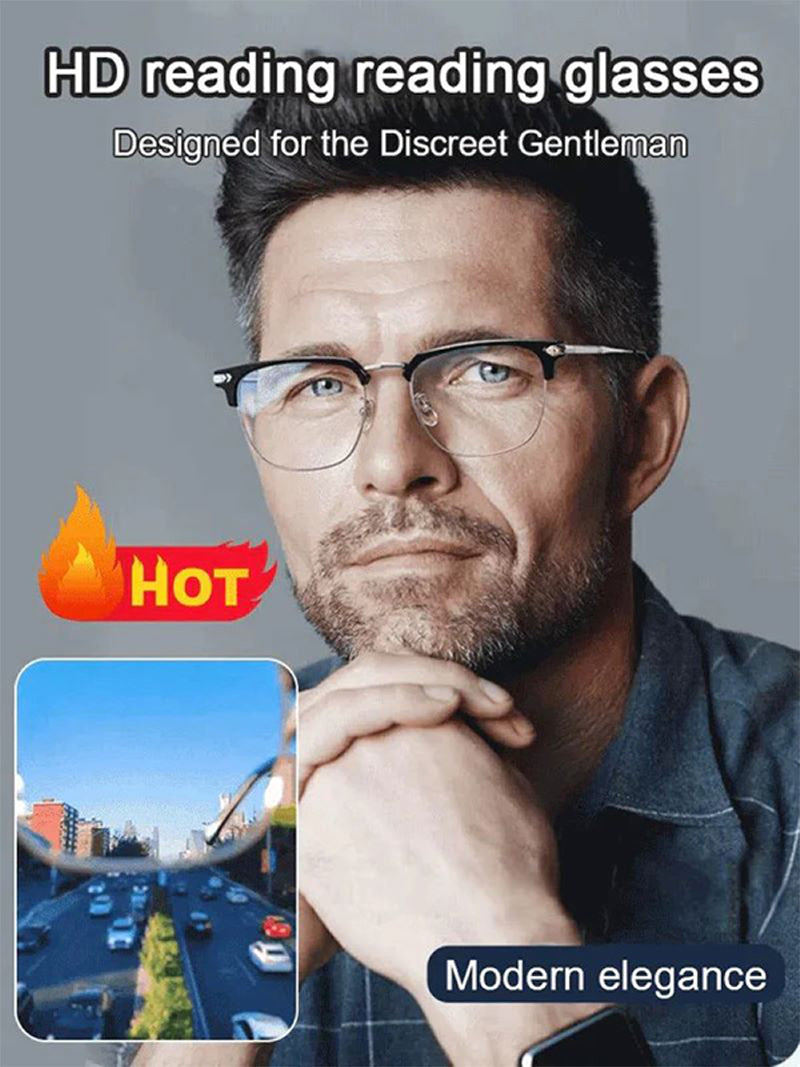 Ultra-light smart zoom anti-blue light reading glasses