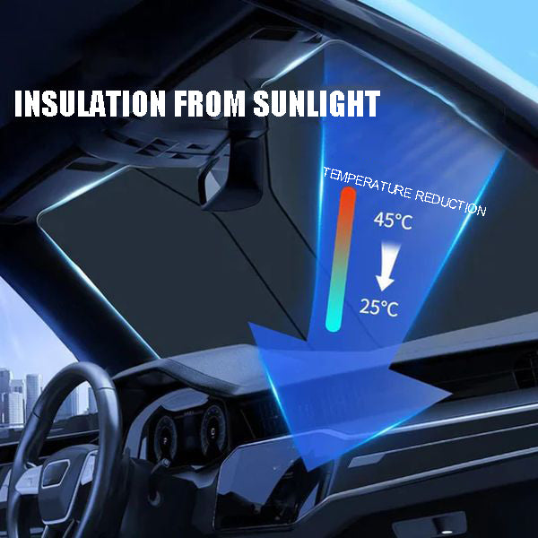 Foldable car windshield sunshade