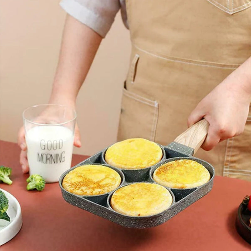 🍳Four-hole egg pan, breakfast omelette household frying pan non-stick pan🥚