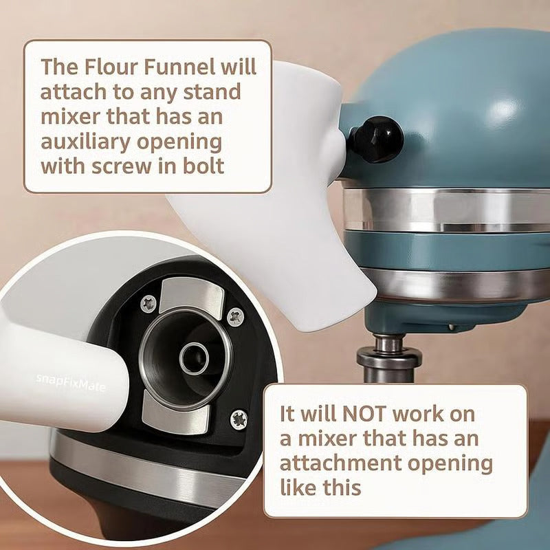 Flour hopper for a vertical mixer