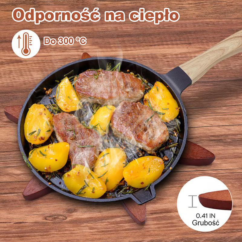 Podstawka pod gorące naczynia z naturalnego drewna, odporna na ciepło