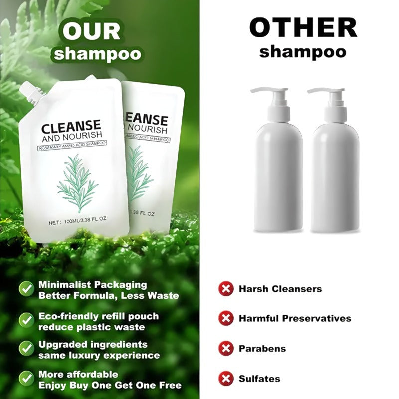 Rosemary Smooth & Shine Shampoo - Sulfate-Free Formula for All Hair Types