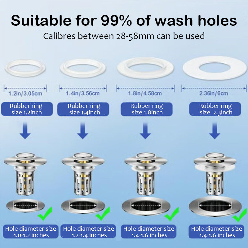 2-in-1 Bathroom Pop-Up Sink Stopper