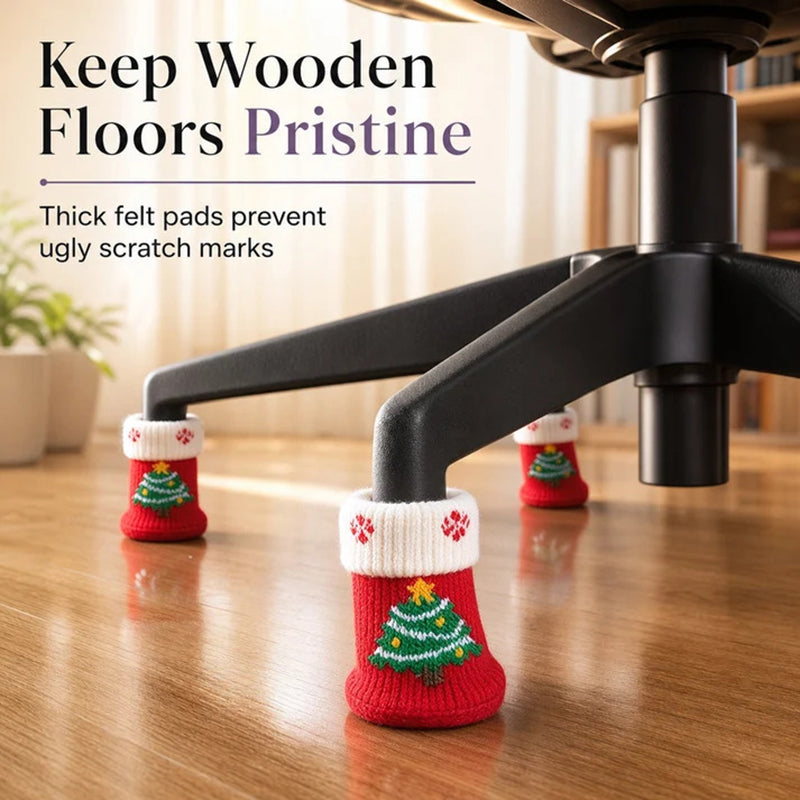 Knitted Felt Chair and Table Leg Pads