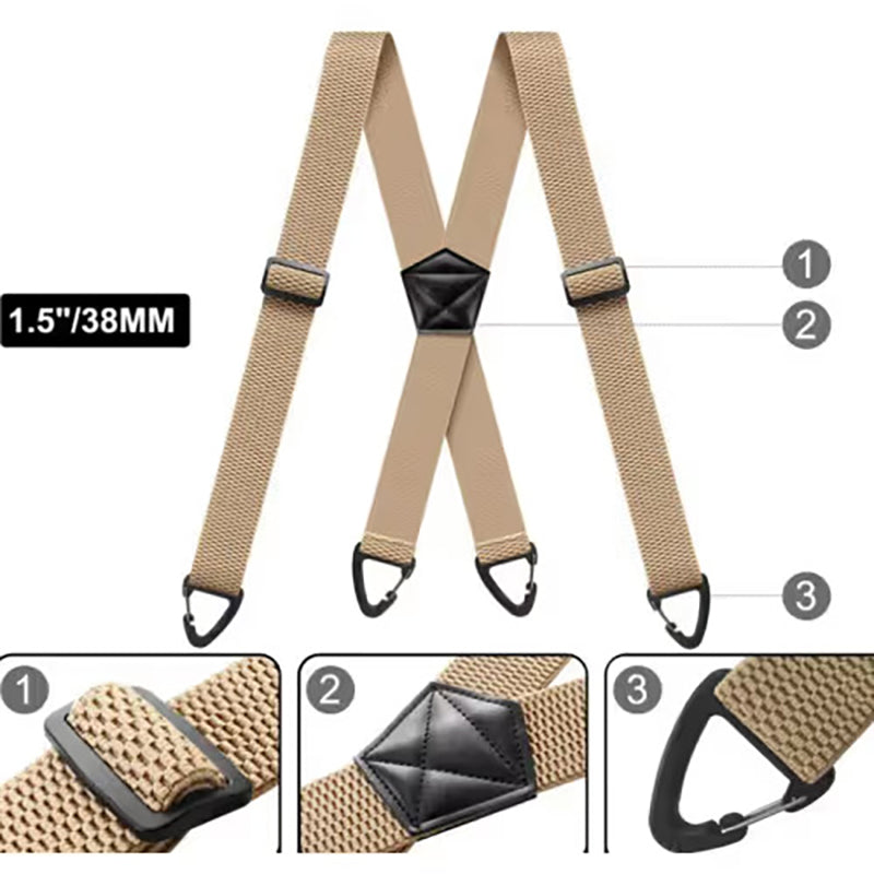 Men's X-back suspenders (with hook-style clips)