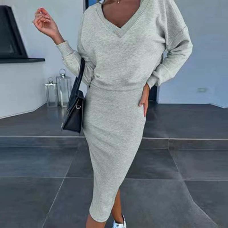 💥Women's Two-Piece Sleeveless Dress and Loose V-Neck Pullover💥