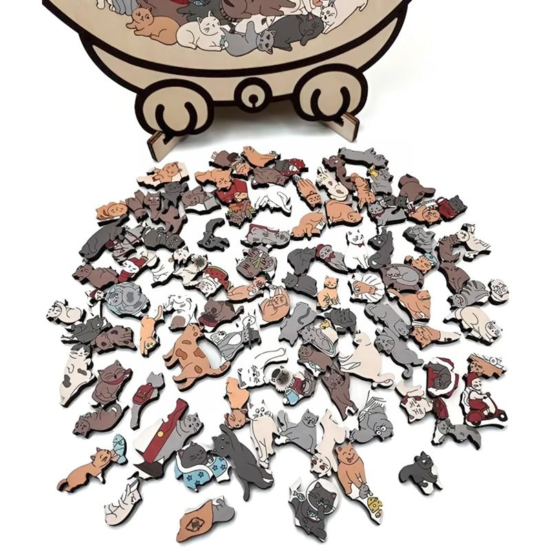 🔥🐈135-Piece Wooden Cat Puzzle🐾