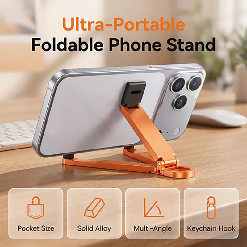 Mini Aluminum Alloy Phone Stand Keychain – Foldable Desktop Stand