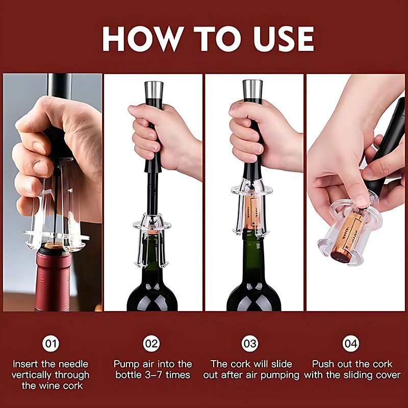 Air Pump Corkscrew Set for Cork Removal