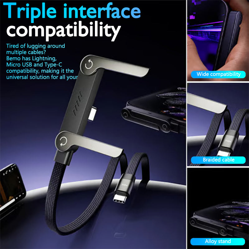 A revolutionary charging cable with a built-in stand