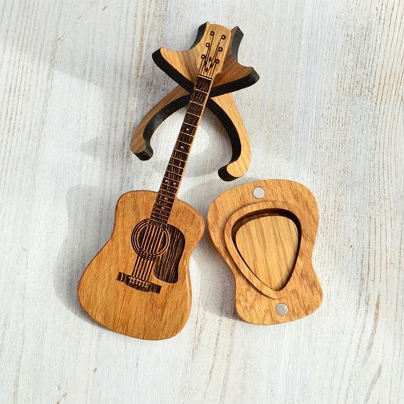 Acoustic Guitar Wooden Pick Box
