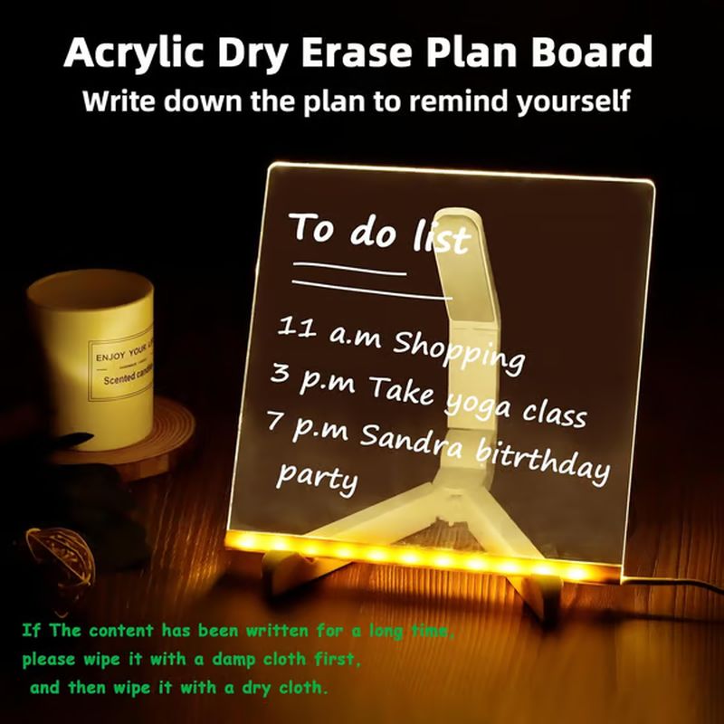 DIY erasable luminous transparent drawing board set