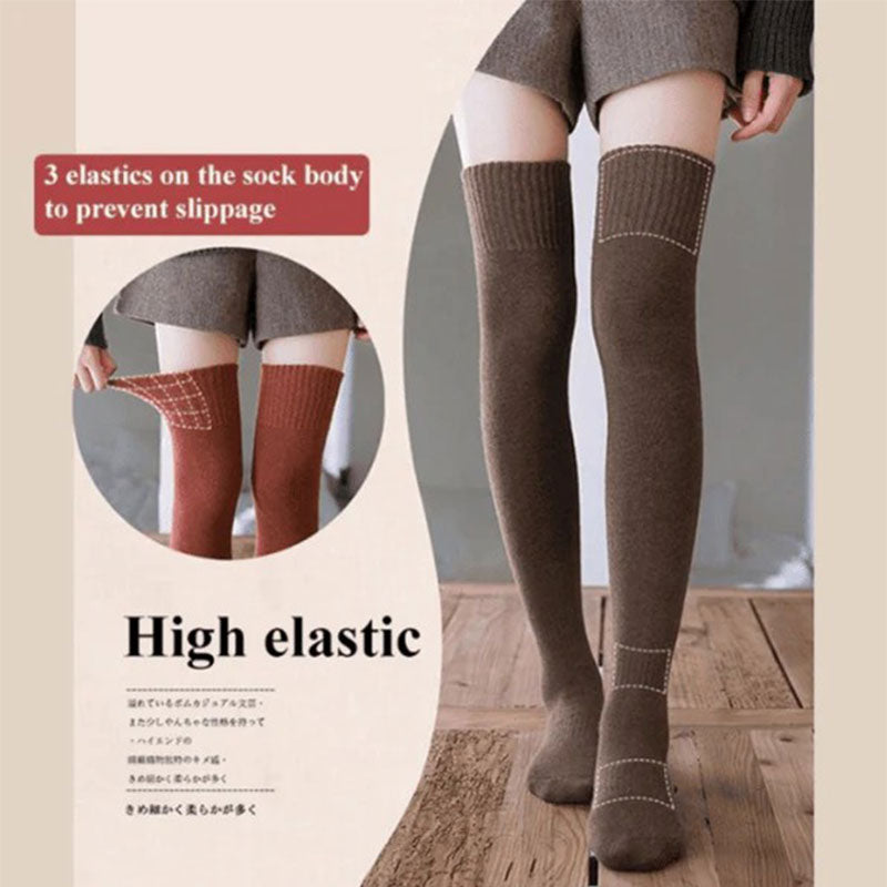 Plush mid-high stockings