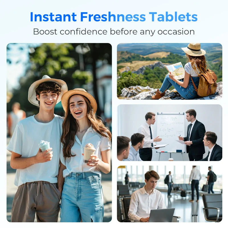 Portable chewable toothpaste tablets