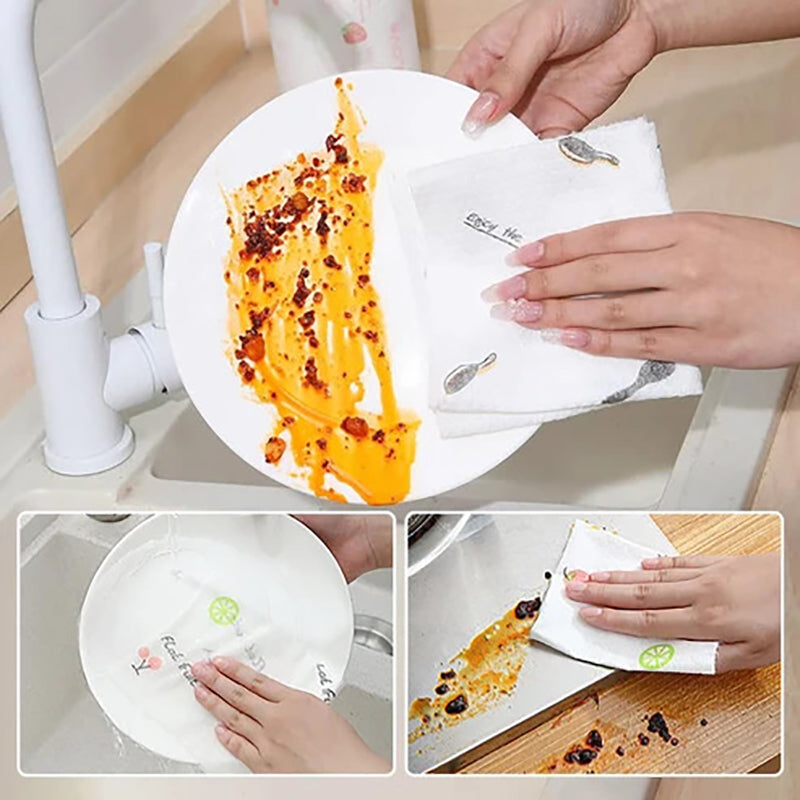 Dry and wet dual-use tearable cleaning cloth