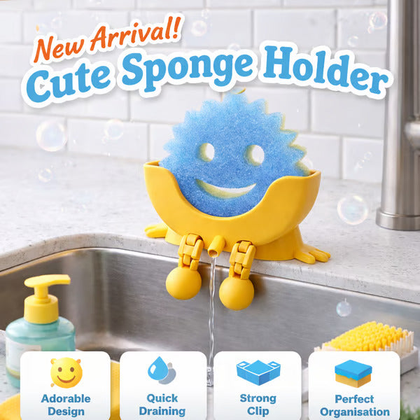 Smiley face sponge drain rack