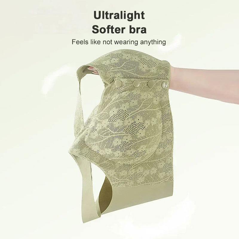 Comfortable and practical bra with a button placket at the front