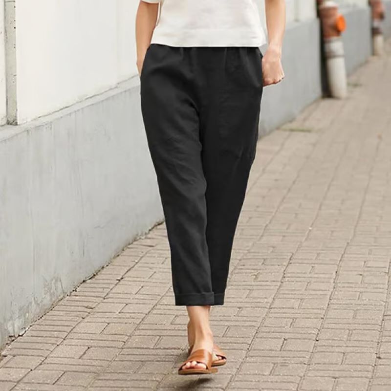 Women's Linen Cotton Large Size Loose Pants