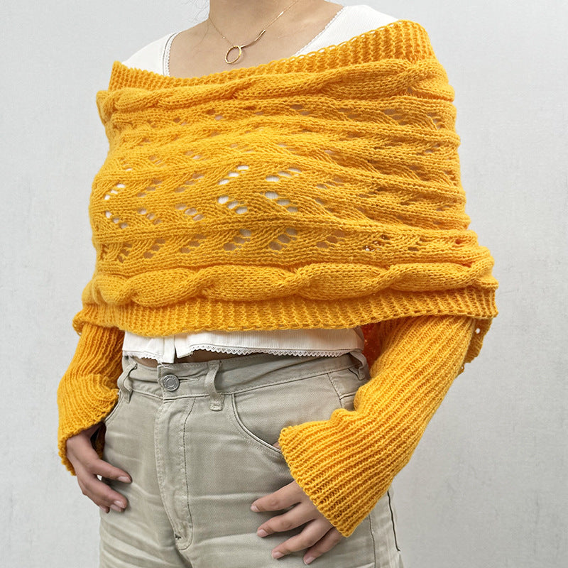 Women's Knitted Double Sleeve Scarf🧣