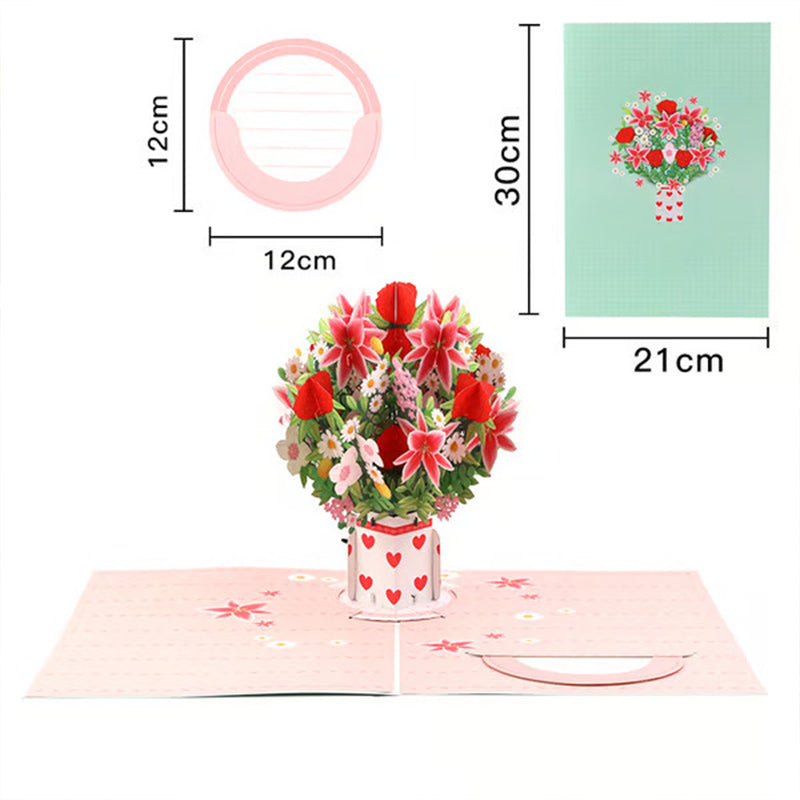 3D pop-up flower greeting cards that never fade