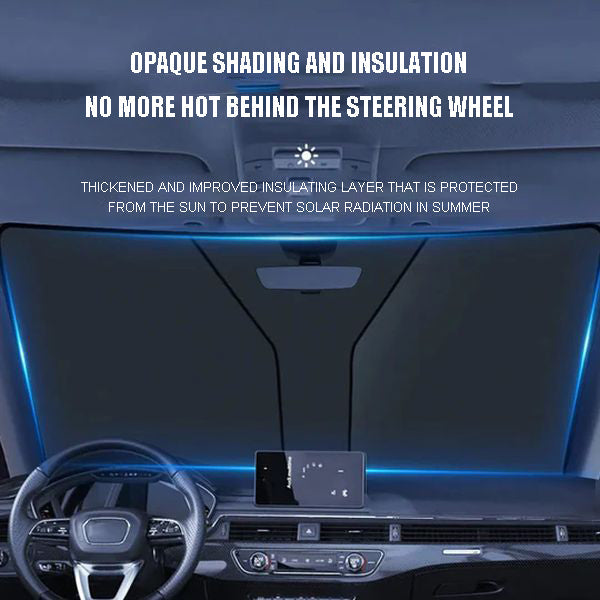 Foldable car windshield sunshade